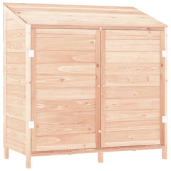 Bostome solid fir wood garden storage shed with a sturdy design for organizing outdoor tools.