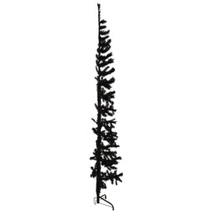 Artificial Half Christmas Tree Black PVC, Steel 82.7 in tall