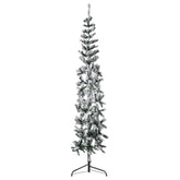 Artificial Half Christmas Tree Green and white PVC, steel