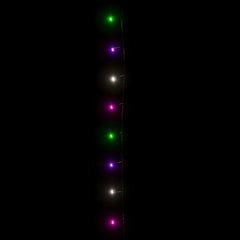 A 49.2ft string of 150 pastel multicolor LED lights on flexible wire, glowing in green, purple, white, and pink hues.
