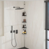 Shower Corner Shelf Silver and Grey Aluminum, PS, PA, TPE