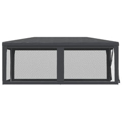 Bostome anthracite party tent with six mesh sidewalls and a spacious canopy for outdoor events.