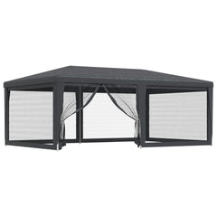 Bostome party tent with six mesh sidewalls in anthracite, measuring 19.7'x13.1'.