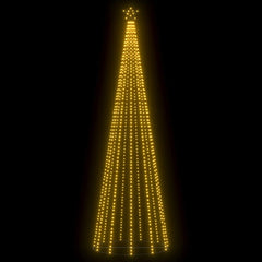 A 16-foot tall warm white LED Christmas cone tree with 732 lights on a 5-foot base.