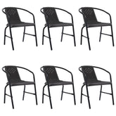 Garden Chair Set of 6 Black Plastic rattan, steel Standard