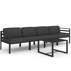 Garden Lounge Set Anthracite Aluminum Large Modular