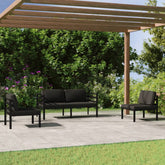 Garden Lounge Set Anthracite Aluminum, Polyester Standard Modular