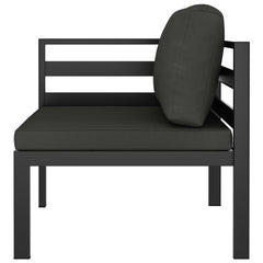 Garden Lounge Set Anthracite Aluminum, Polyester Large