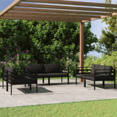 Garden Lounge Set Anthracite Aluminum, Polyester Large