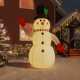 10 ft inflatable snowman with multicolor LED lights and weather-resistant Oxford fabric