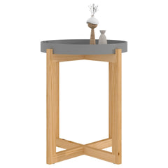 Coffee Table Grey Engineered wood, solid pine wood Small