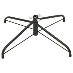 Black steel Christmas tree stand for artificial trees, measuring 3x3x1 feet.