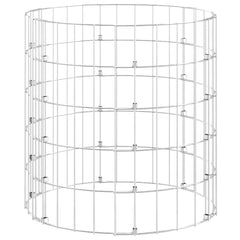 Round galvanized steel garden composter with open grid design and tool-free assembly.