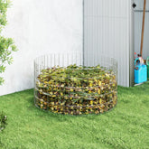 Garden Composter Silver Galvanized steel Large Breathable Design