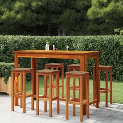 Garden Bar Set Wooden Brown Solid Acacia wood Standard Footrest