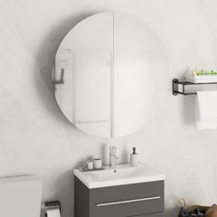 Bathroom Cabinet Black Engineered Wood, Glass, PVC, Copper Compact