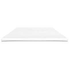 White polyester foam twin mattress topper, 39.4x74.8x2 inches.