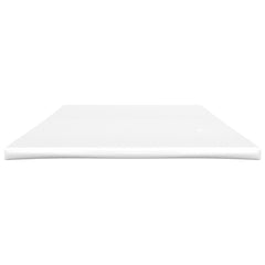 White foam Twin XL mattress topper, 39.4x79.9x2 inches.