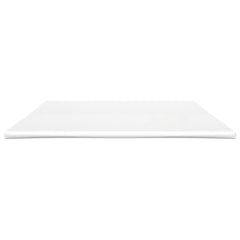 White 2-inch breathable foam queen mattress topper with fitted skirt.