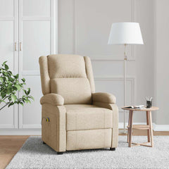 Massage Chair Cream Fabric, Metal, Wood Single Massage Chair