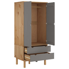 Wardrobe Brown and gray Solid pine wood, engineered wood Standard
