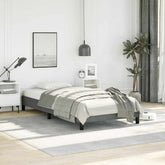 Bed Frame Dark Gray Polyester, Plywood, Engineered Wood Twin XL