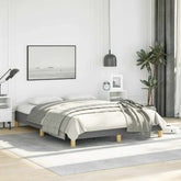 Bed Frame Dark Gray Polyester fabric, Plywood, Engineered wood Full