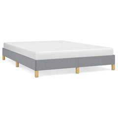 Bed Frame Light Gray Polyester Fabric, Plywood, Engineered Wood
