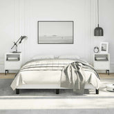 Bed Frame White Faux leather, Plywood, Engineered wood Full