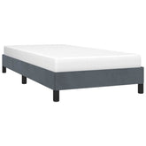 Bed Frame Dark gray Velvet (100% polyester), Plywood, Engineered wood