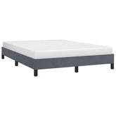 Bed Frame Dark Grey Velvet (100% polyester), plywood, engineered wood