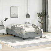 Bed Frame Light grey Polyester fabric, plywood, engineered wood