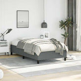 Bed Frame Dark gray Polyester, Plywood, Engineered Wood Twin
