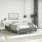 Bed Frame Dark Grey Fabric, Plywood, Engineered Wood Full