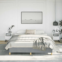 Bed Frame Light Gray Polyester California King Durable