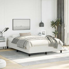Bed Frame White Faux leather, plywood, engineered wood Full, Double