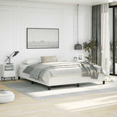 Bed Frame White Faux leather, plywood, engineered wood