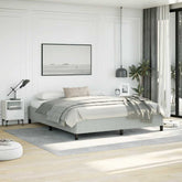 Bed Frame Light Gray Velvet, Plywood, Engineered Wood