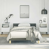 Bed Frame With Headboard Dark Grey 100% Polyester Twin XL