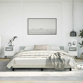 Bed Frame With Headboard Light Grey Velvet, Engineered wood, Plywood