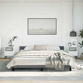 Bed Frame With Headboard Dark Grey Velvet California King Modern