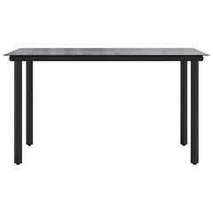 Dining Table Black Powder-coated steel, tempered glass