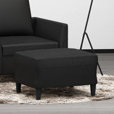 Footstool Black Faux leather 23.6 x 19.7 x 16.1 in Stylish