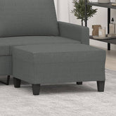 Footstool Dark Grey Polyester Compact Footrest Rectangular