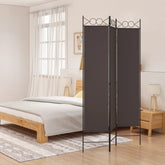 3-Panel Room Divider Brown 47.2x78.7 Fabric