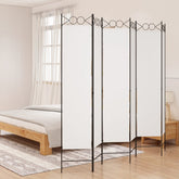 6-Panel Room Divider White 94.5x78.7 Fabric