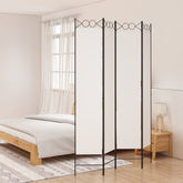 4-Panel Room Divider White 63x86.6 Fabric