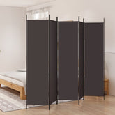 5-Panel Room Divider Brown 98.4x78.7 Fabric