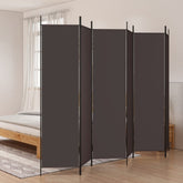 6-Panel Room Divider Brown 118.1x78.7 Fabric