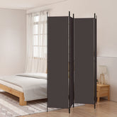 4-Panel Room Divider Brown 78.7x86.6 Fabric